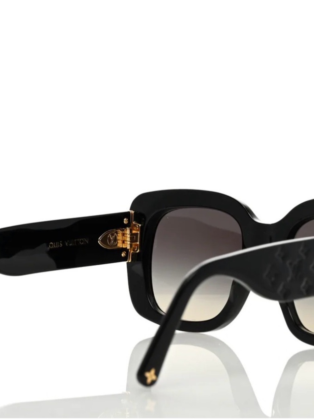 NWT Louis Vuitton Black Monogram Square Sunglasses with RFID and box - Picture 3 of 5